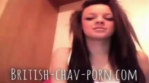 British Chav Teen Busty Strip - Home Alone Skype Call