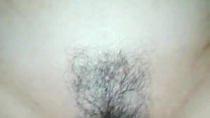 Fucking a Hairy Wet Latina with my Pierced Cock