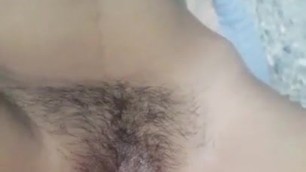 Desi wife with a hairy pussy gets fucked missionary style