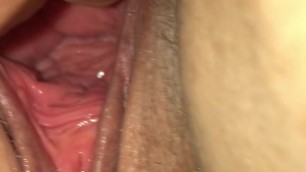 Closeup look inside pussy