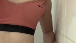 having fun in the shower alone. LittleJuicyGirl