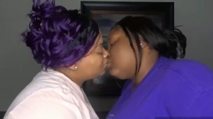 2 bbws kiss for the first time sexy