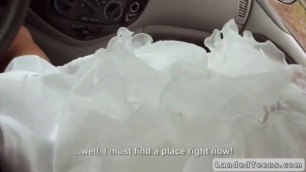 Rejected bride blowjob in car in public