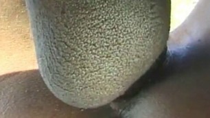 Hot black slut is sucking and fucking BBC