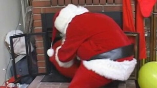 Big ass mature lady sucks and fucks a fat Santa's cock