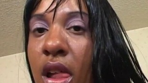 Sexy black teen in heels likes being on top