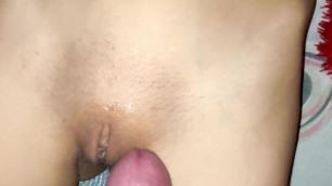 Masturbating Her Tight Pussy and Getting Cum on Her Stomach - Compilation #1