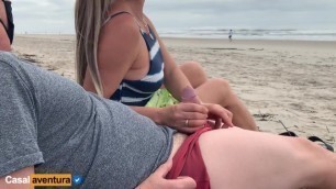 Quickie on Public Beach, People Walking near - Real Amateur