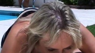 Cocksucking blond MILF gets banged and takes facial