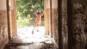 Public – Renata and Nigel in an anal threesome with double penetration
