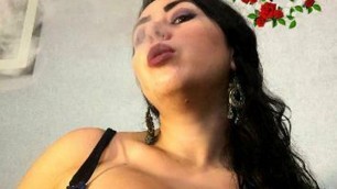 Smoke fetish + handjob+ boobjob from beautiful busty brunette