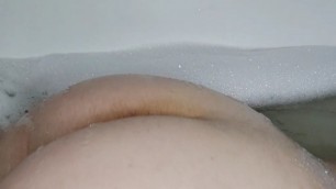 Caresses Herself in Bath and Cums with Dildo in Tight Pussy