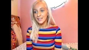 Blonde teen shows everything on cam - mywildcam&period;com