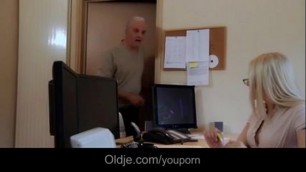 YouPorn - Hot blonde secretary fucking her old boss on the office